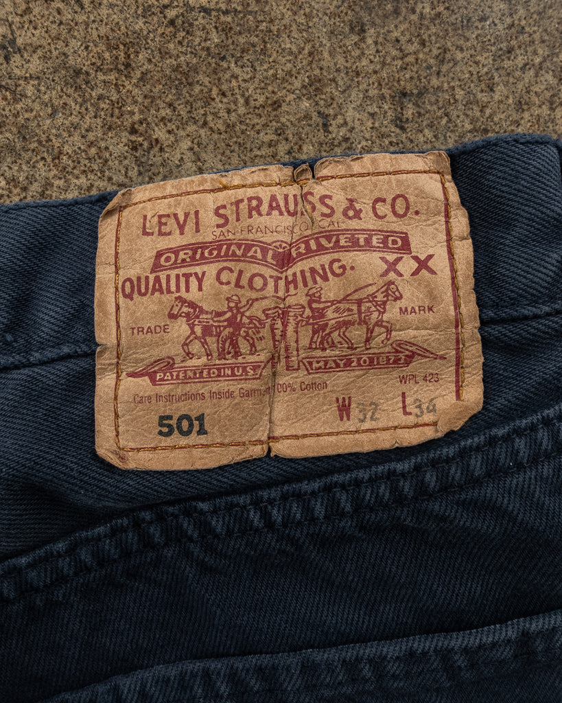 Levi's 501 Navy Released Hem Jeans - 1990s TAG PHOTO