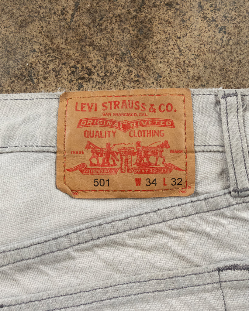 Levi's 501 Faded & Painted Cement Jeans - 1990s - detail