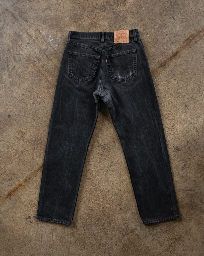 Levi's 501 Faded Ash Black Repaired Jeans - 1990s - back