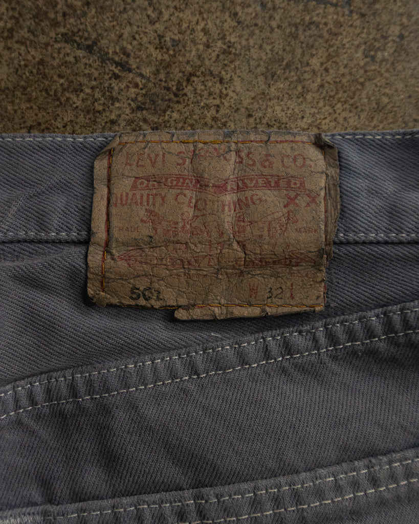 Levi's 501 Steel Blue Repaired Jeans - 1990s TAG PHOTO