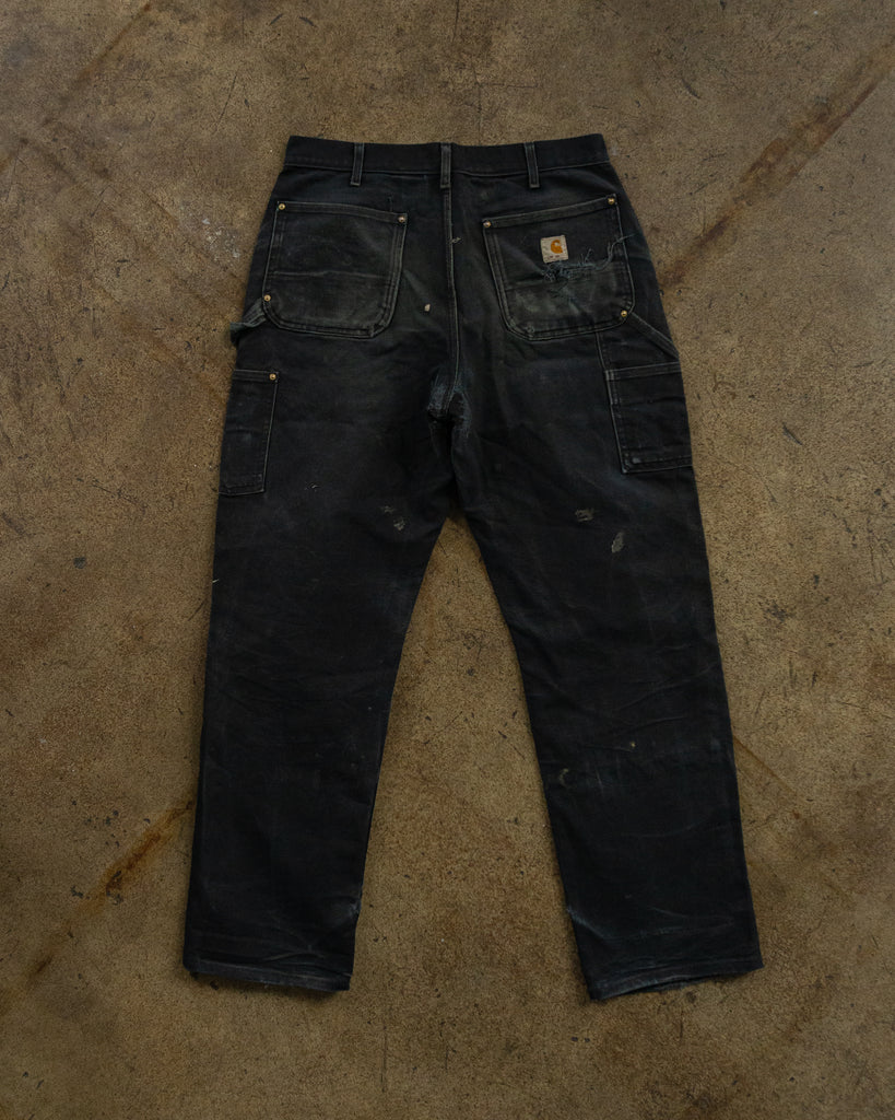 Carhartt Faded Black Double Knee Distressed Work Pants - 1990s BACK PHOTO
