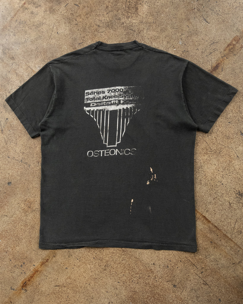 Single Stitched Faded Black "Osteonics" Tee - 1990s - back