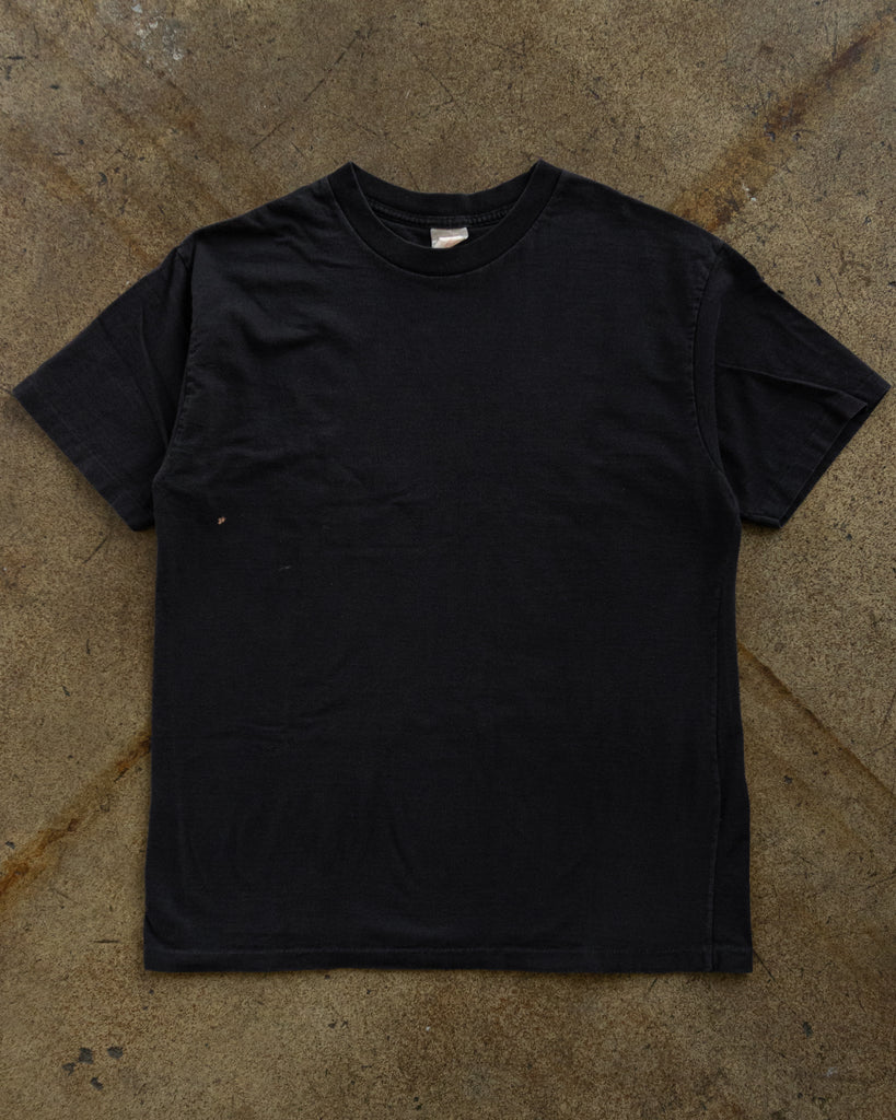 Single Stitched Faded Black Blank Tee - 1990s FRONT PHOTO