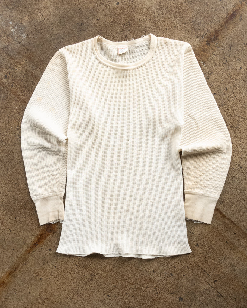 Cream Thermal Long-Sleeve Tee - 1980s