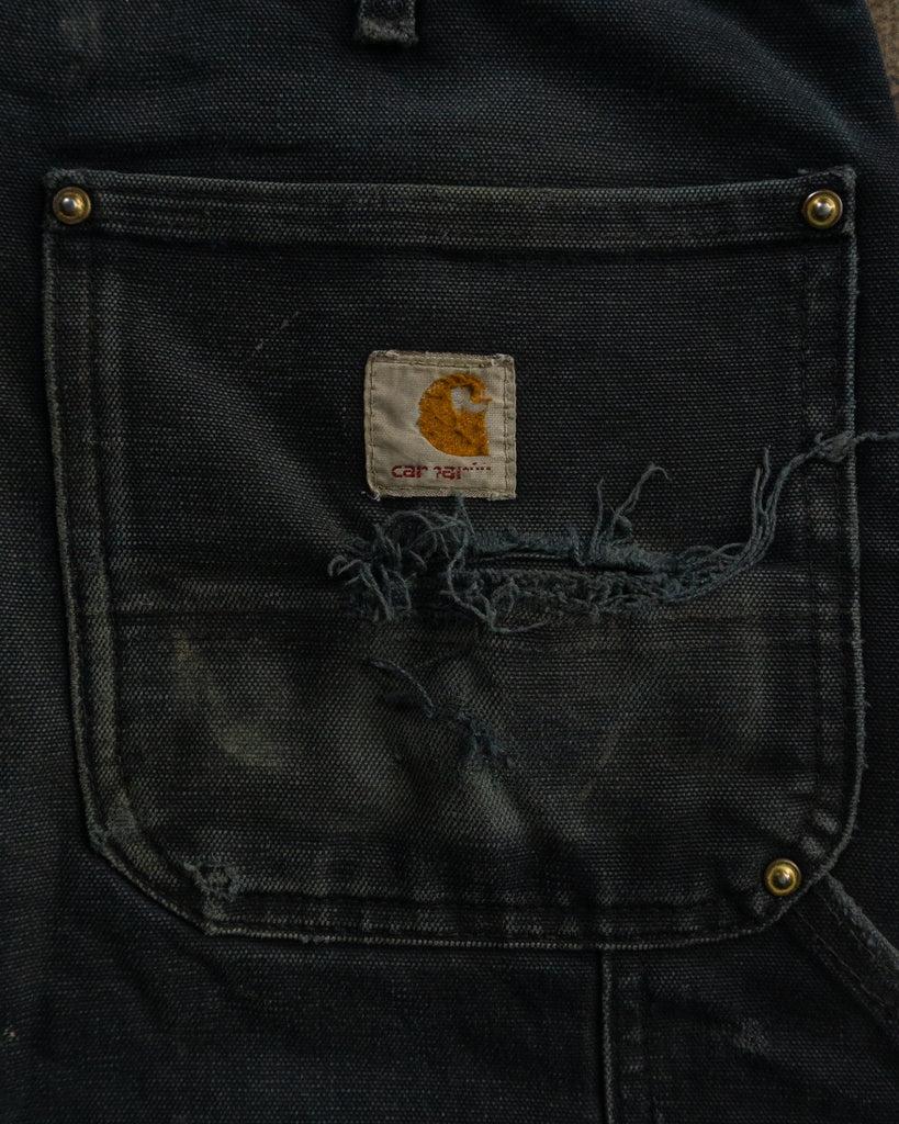 Carhartt Faded Black Double Knee Distressed Work Pants - 1990s TAG PHOTO
