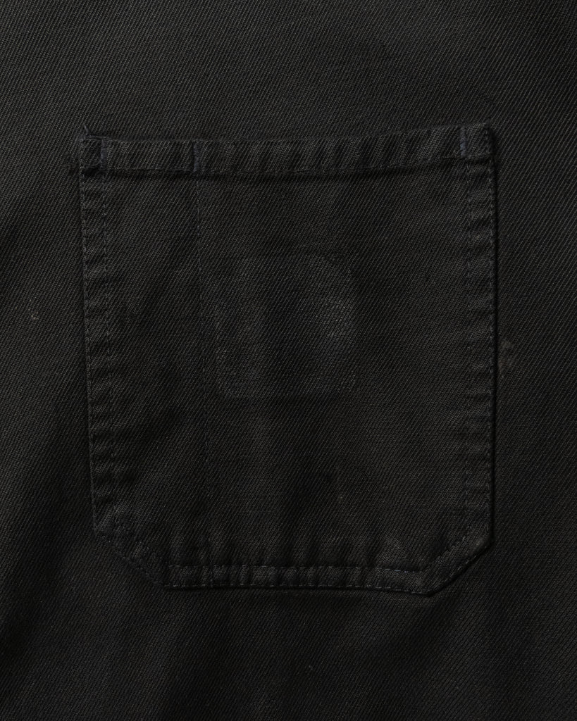 Black Over-Dyed French Chore Coat - 1950s/60s -detail