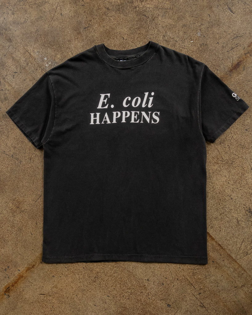 Single Stitched Charcoal "E. Coli Happens" Tee - 1990s