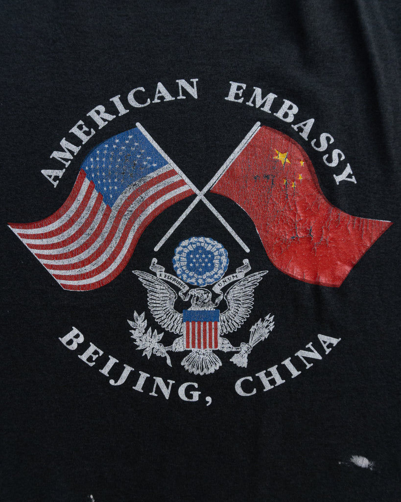 Single Stitched "American Embassy" Painted Tee - 1990s DETAIL PHOTO