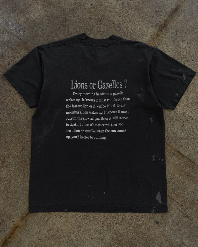 Single Stitched "Lions or Gazelles?" Tee - 1990s BACK PHOTO