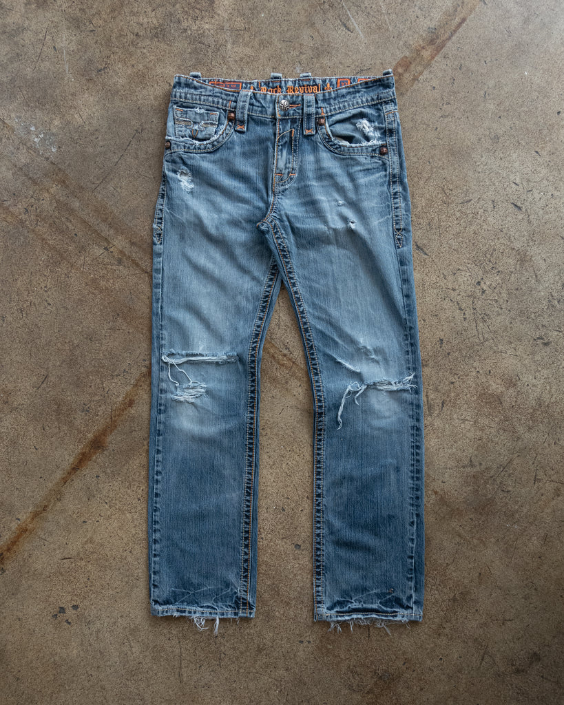 Rock Revival Distressed Bootcut Jeans - Early 2000s