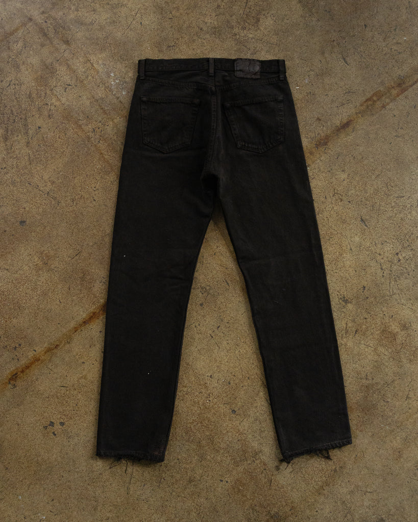 Levi's 501 Overdyed Black Repaired Jeans - 1990s BACK PHOTO
