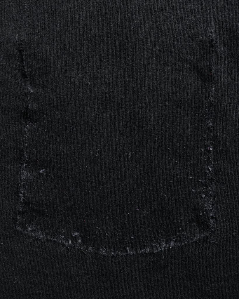 Single Stitched Faded Black Blank Removed Pocket Tee - 1990s - pocket
