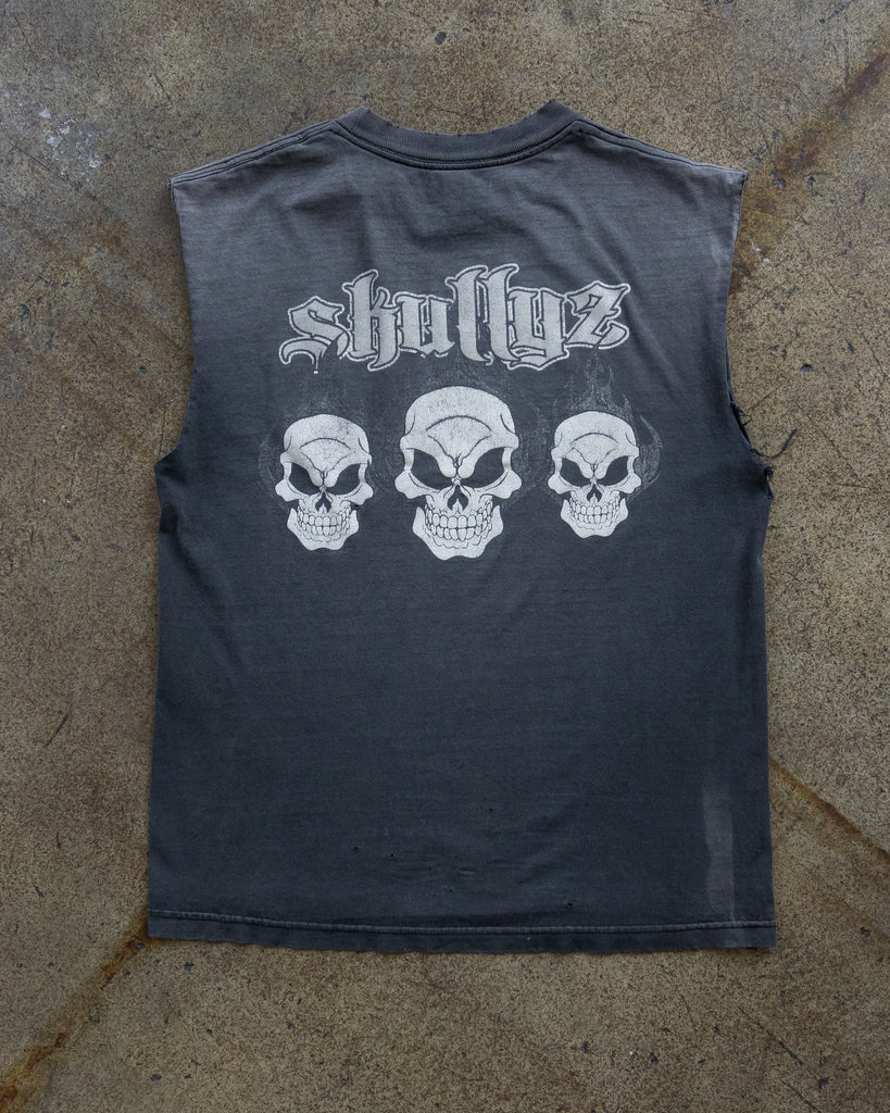 Sun Faded "Skullyz" Distressed Sleeveless Tee BACK PHOTO