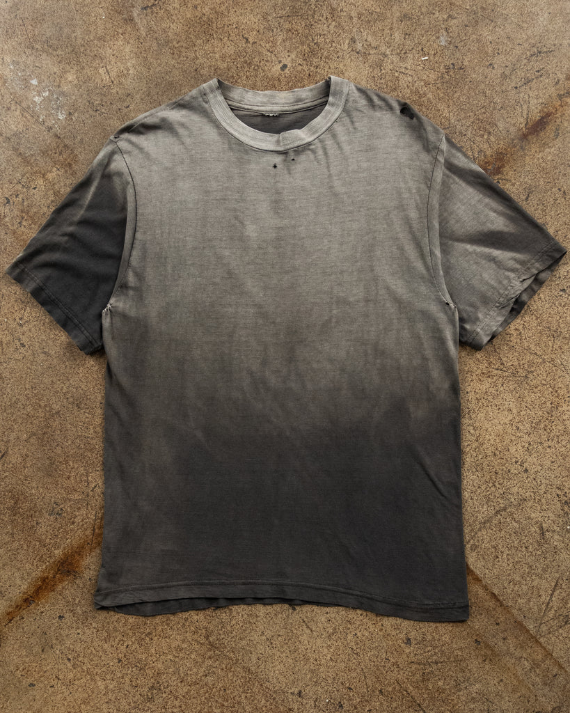 Sun Faded Black Blank Tee - 1990s