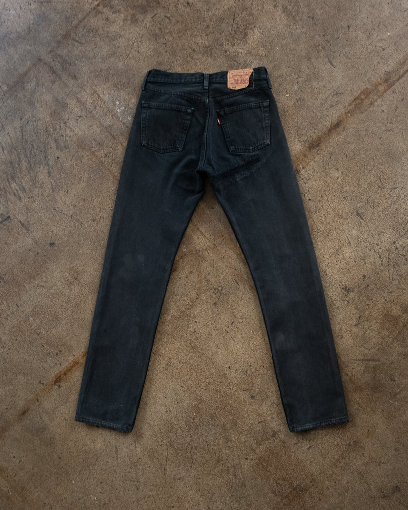 Levi's 501 Faded Blue Black Jeans - 1990s - back