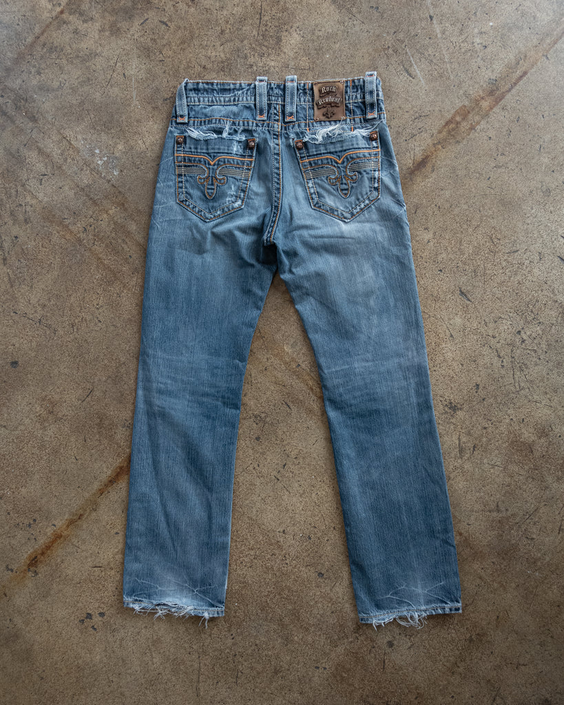 Rock Revival Distressed Bootcut Jeans - Early 2000s - back