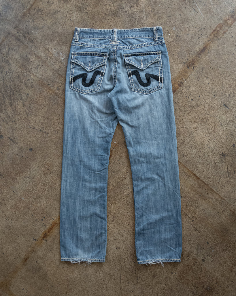 Distressed Bootcut Jeans - Early 2000s - back