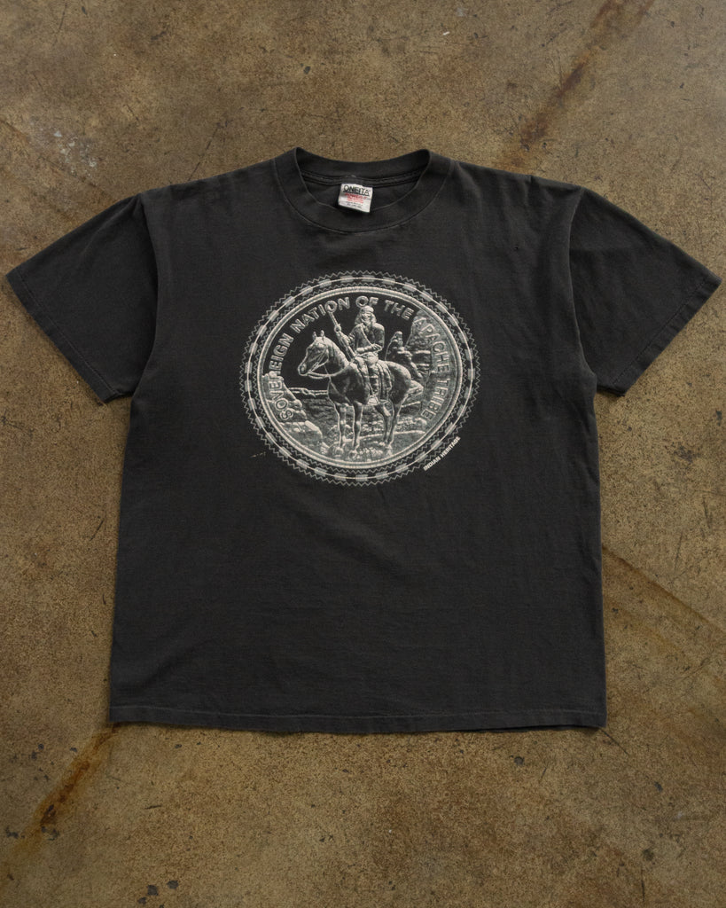 Oneita "Sovereign Nation of the Apache Tribe" Boxy Tee - 1990s FRONT PHOTO