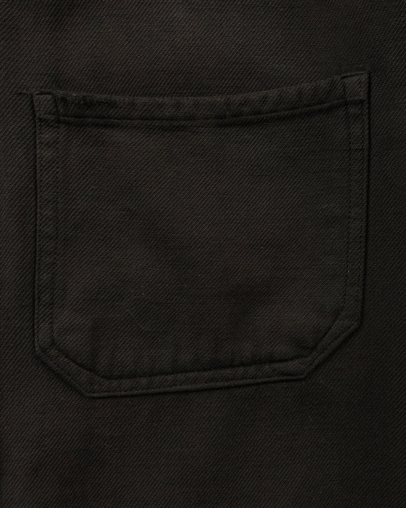 Black Distressed French Chore Coat - 1950s/60s - detail