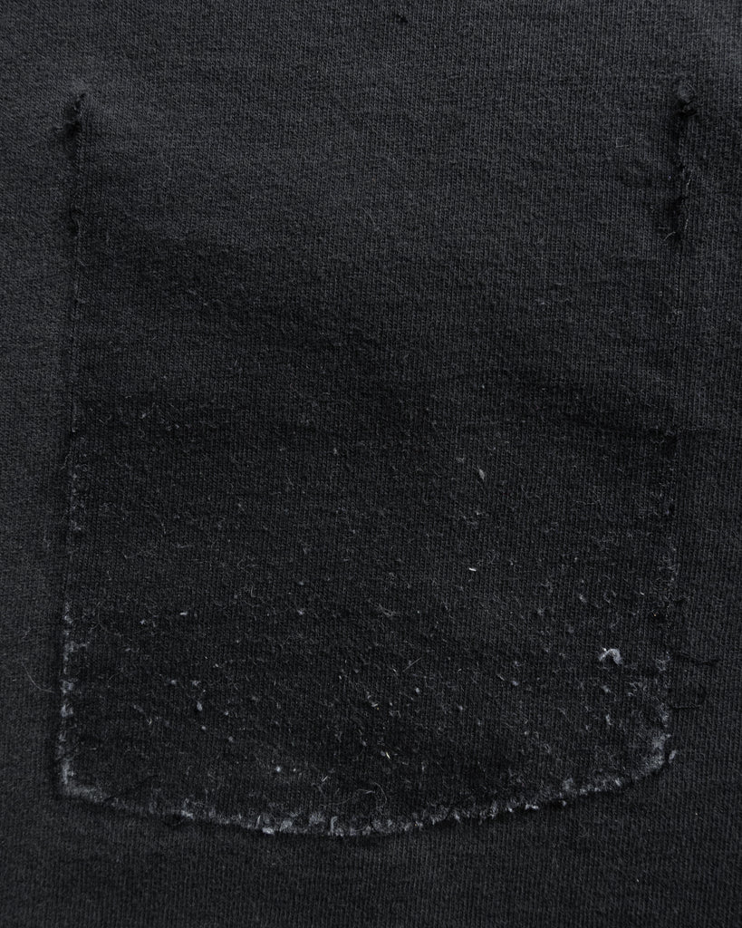 Single Stitched Faded Black Blank Removed Pocket Tee - 1990s - pocket