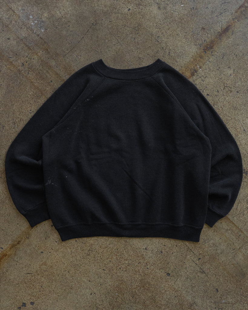 Faded Black Painted Raglan Sweatshirt - 1990s FRONT PHOTO