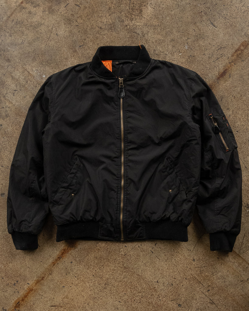 Black Bomber Jacket - 1990s FRONT PHOTO