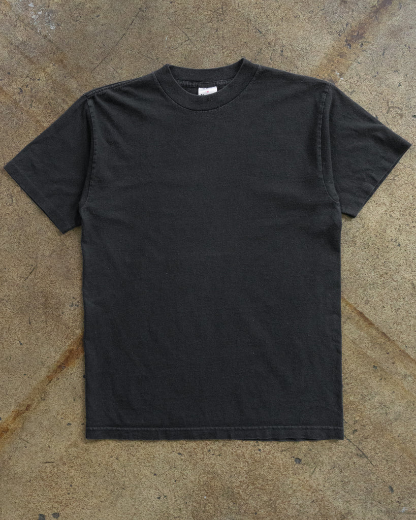 Single Stitched Faded Black Blank Tee - 1990s