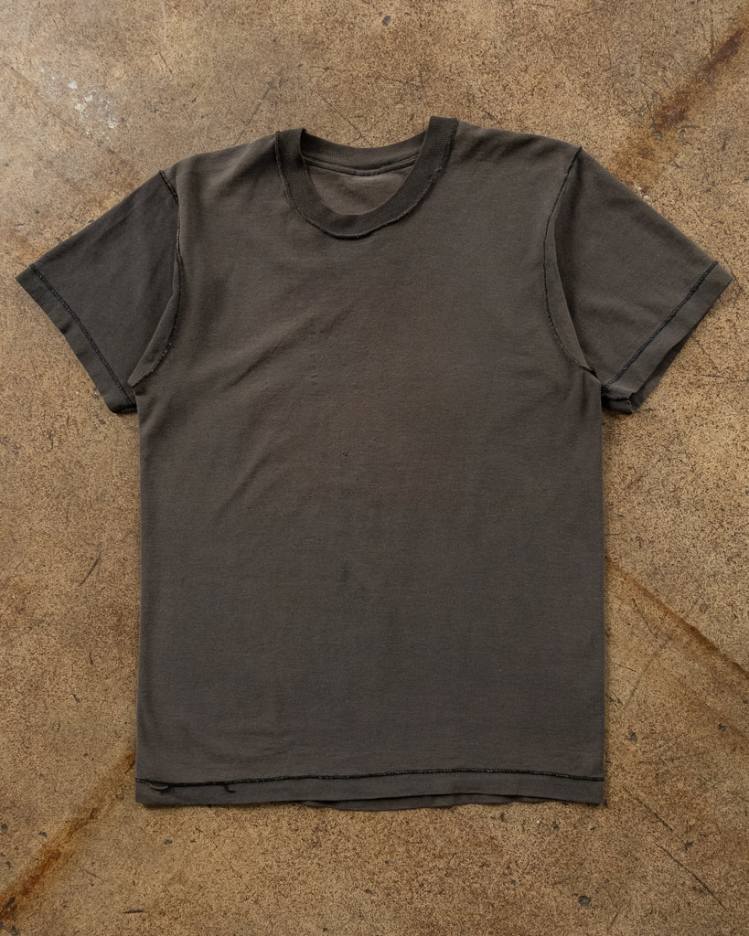 Sun Faded Charcoal Inside-Out Tee - 1990s FRONT PHOTO