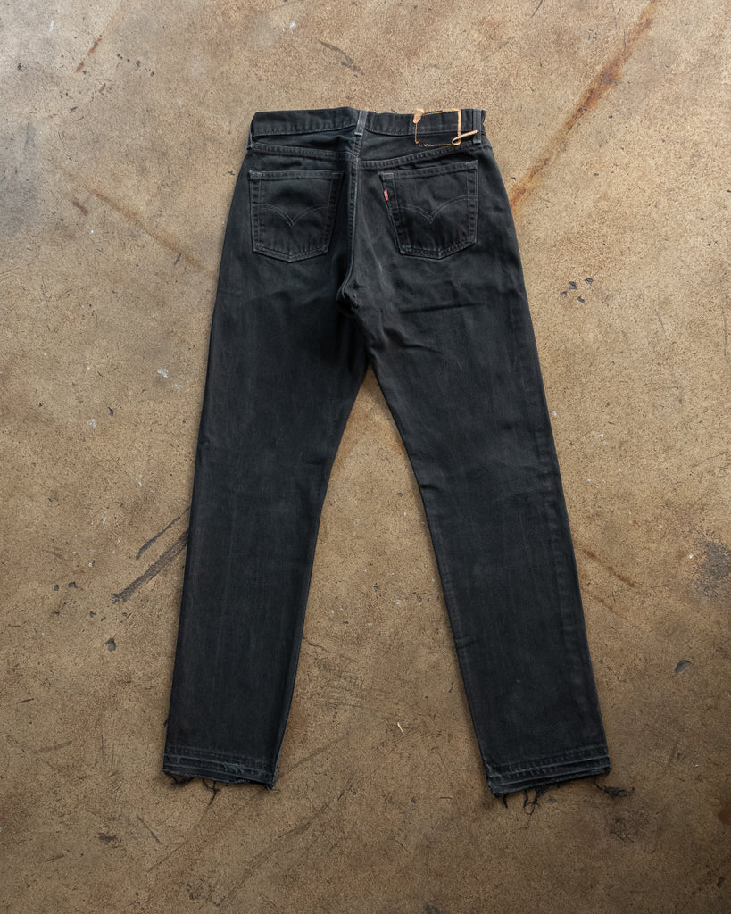 Levi's 501 Faded Black Released Hem Jeans - 1990s BACK PHOTO