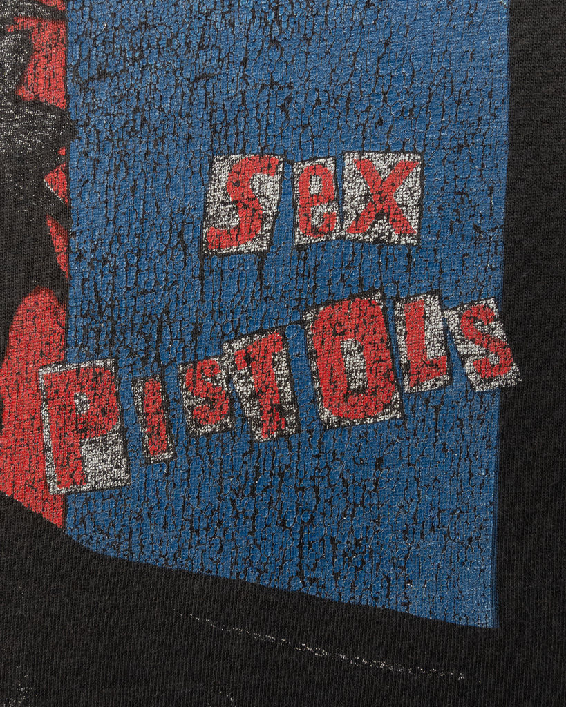 Single Stitched Sun Faded Distressed "Sex Pistols"  Tee - 1990s - detail