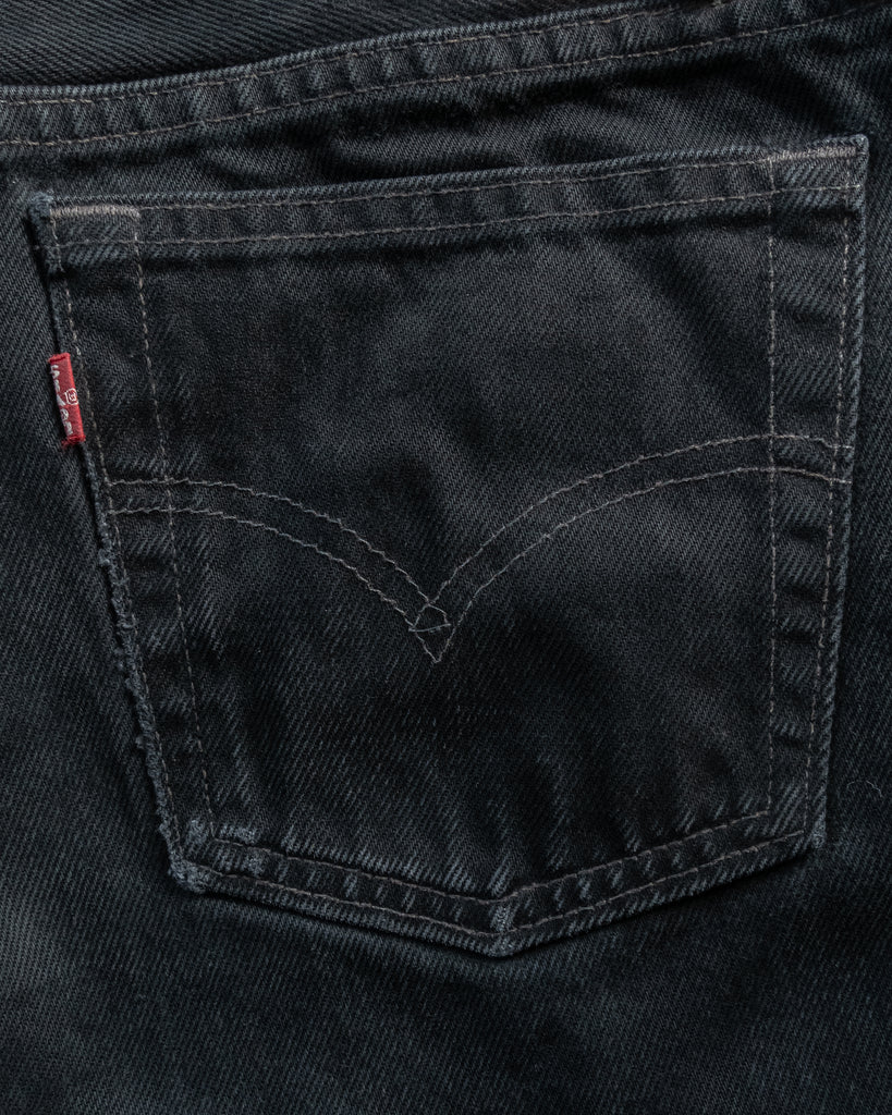 Levi's 501 Faded Black Released Hem Jeans - 1990s DETAIL PHOTO 2