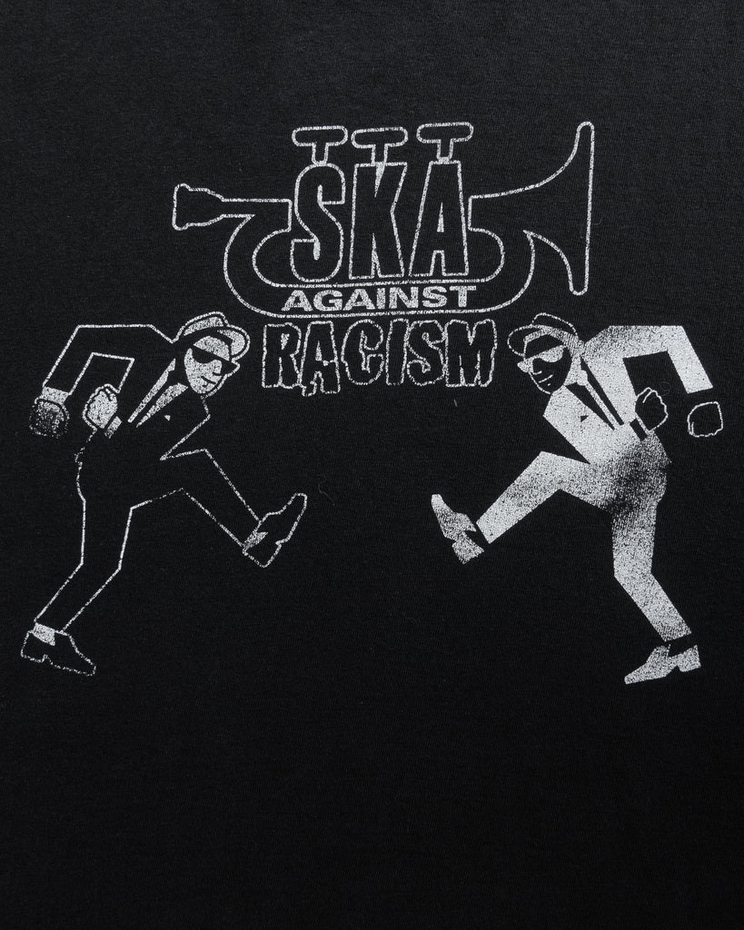 Faded Black "Ska Against Racism" Tee - 1990s - detail