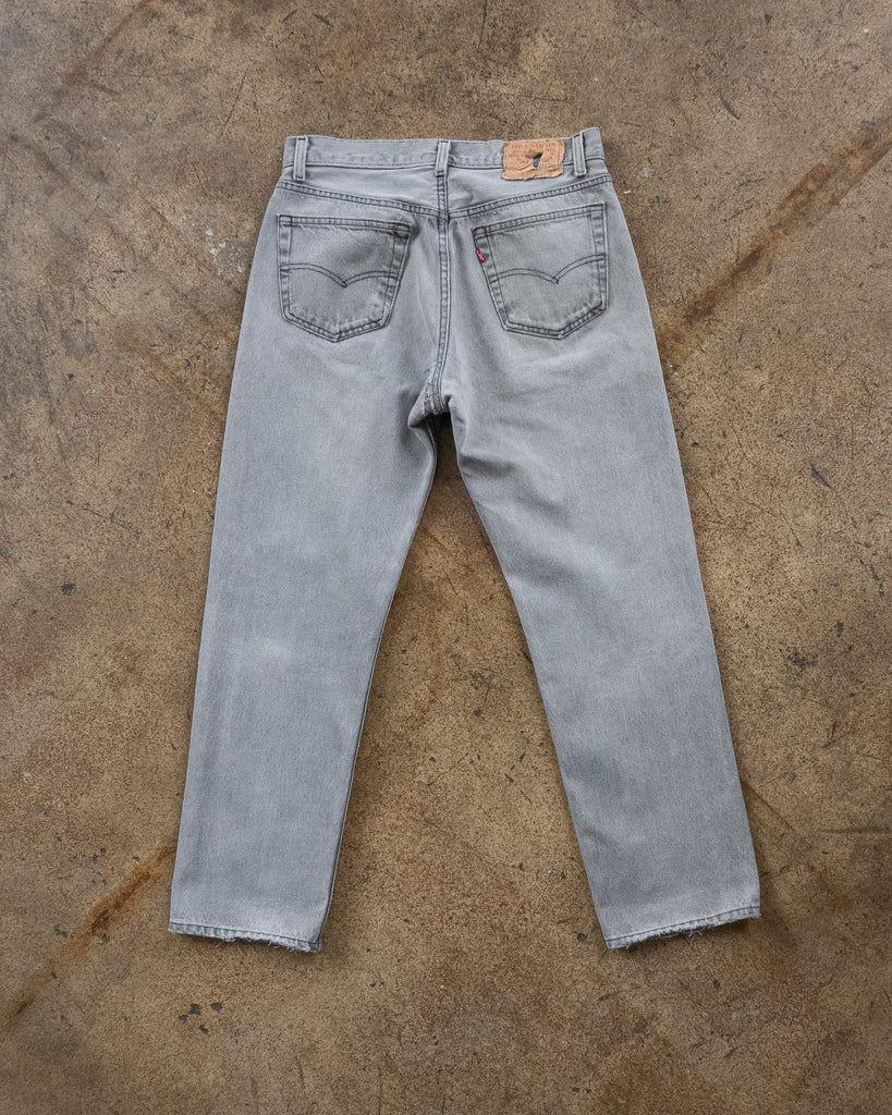 Levi's 501 Light Grey Distressed Jeans - 1990s - back