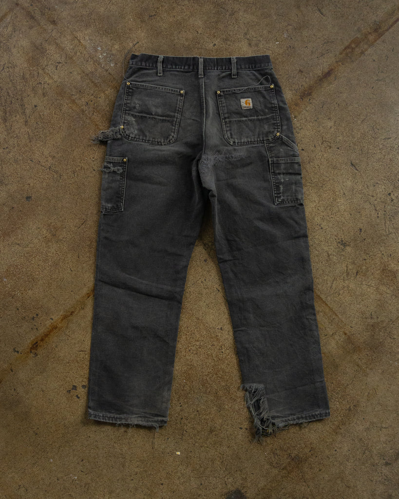  Carhartt Faded Black Double Knee Work Pants - 1990s BACK PHOTO