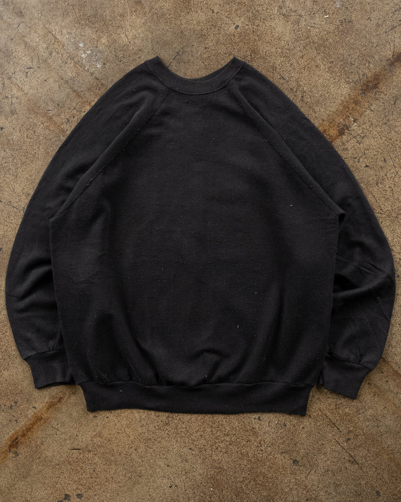 Black Blank Crewneck Sweatshirt - 1990s