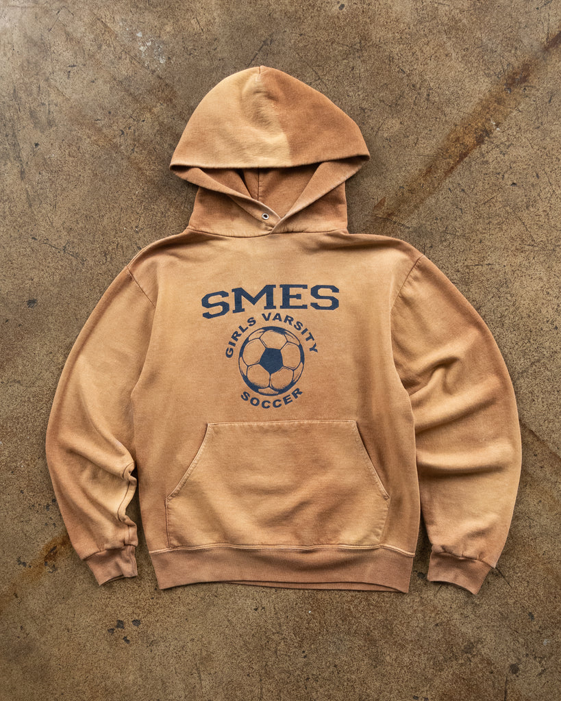 Sun Faded "SMES" Hooded Sweatshirt - 1990s FRONT PHOTO