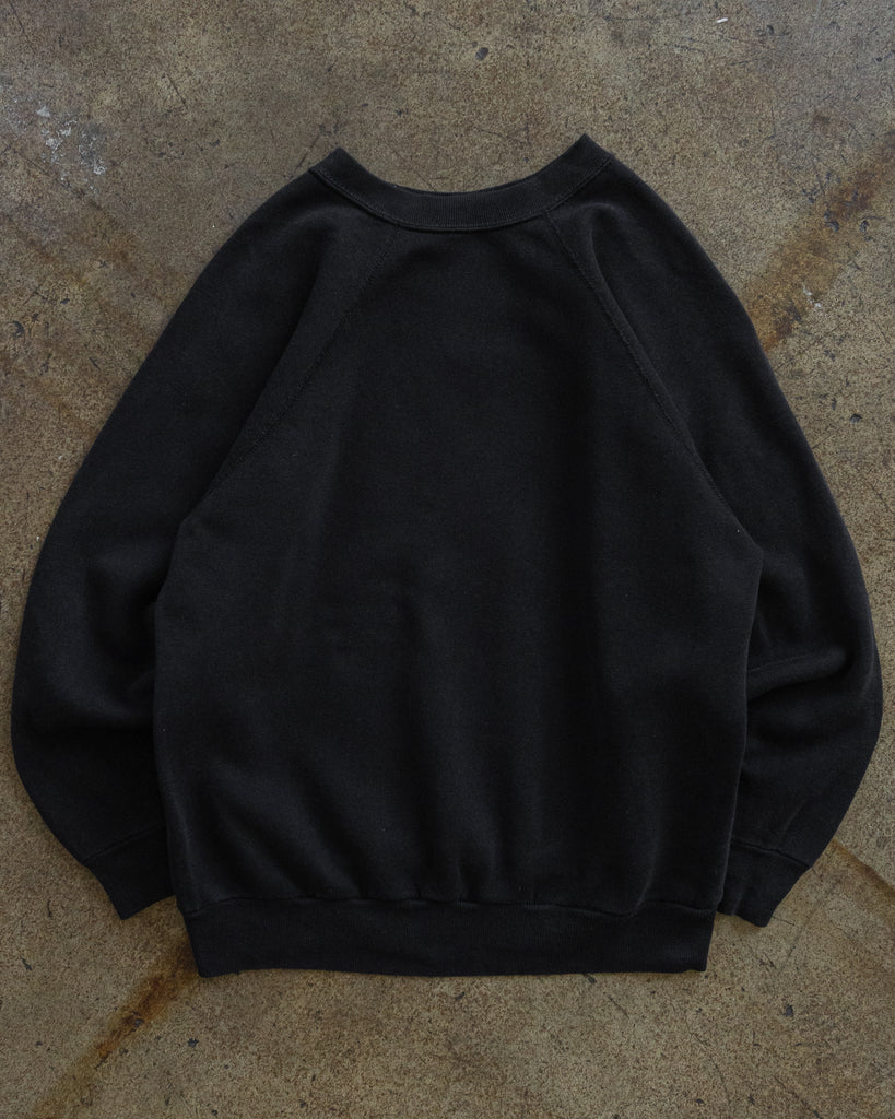 Faded Black Raglan Sweatshirt - 1990s FRONT PHOTO