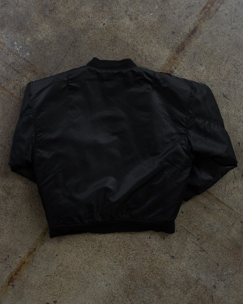 Black MA-1 Bomber Jacket - 1990s BACK PHOTO