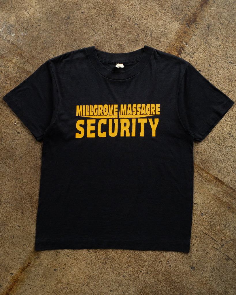 Screen Stars "Millgrove Massacre Security" Tee - 1980s FRONT PHOTO OF TEE