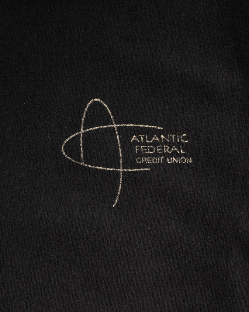 Faded Black "Atlantic Federal" Henley Tee - 1990s - Detail