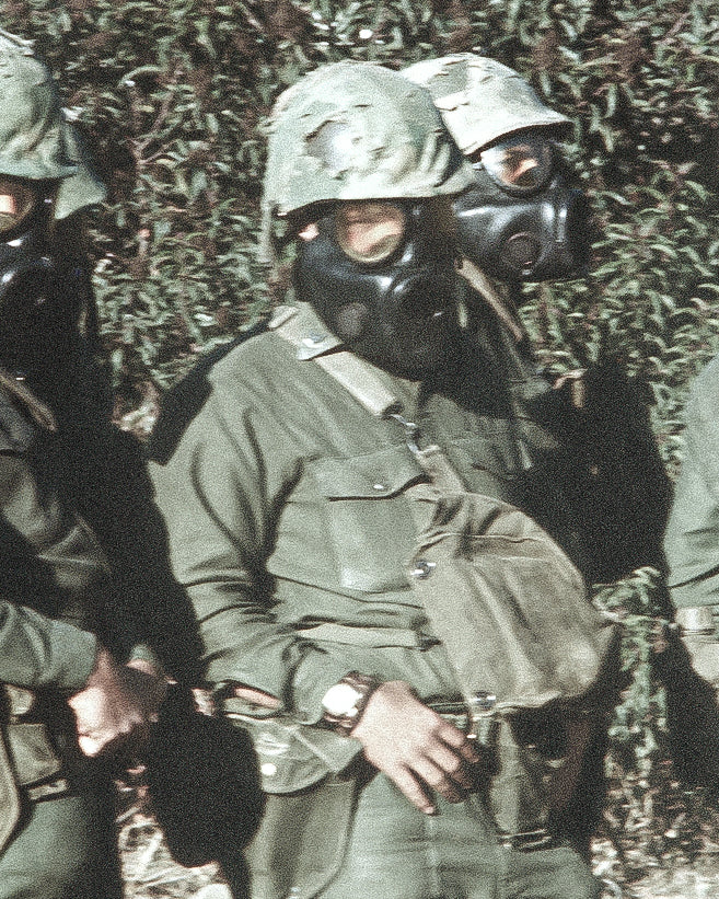 gas mask bag 1980s photo