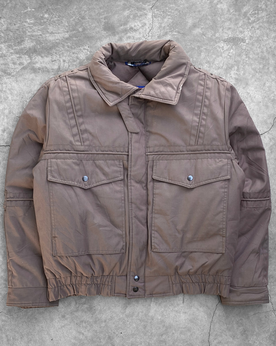 Mud Brown Paneled Down Jacket - 1980s – UNSOUND RAGS