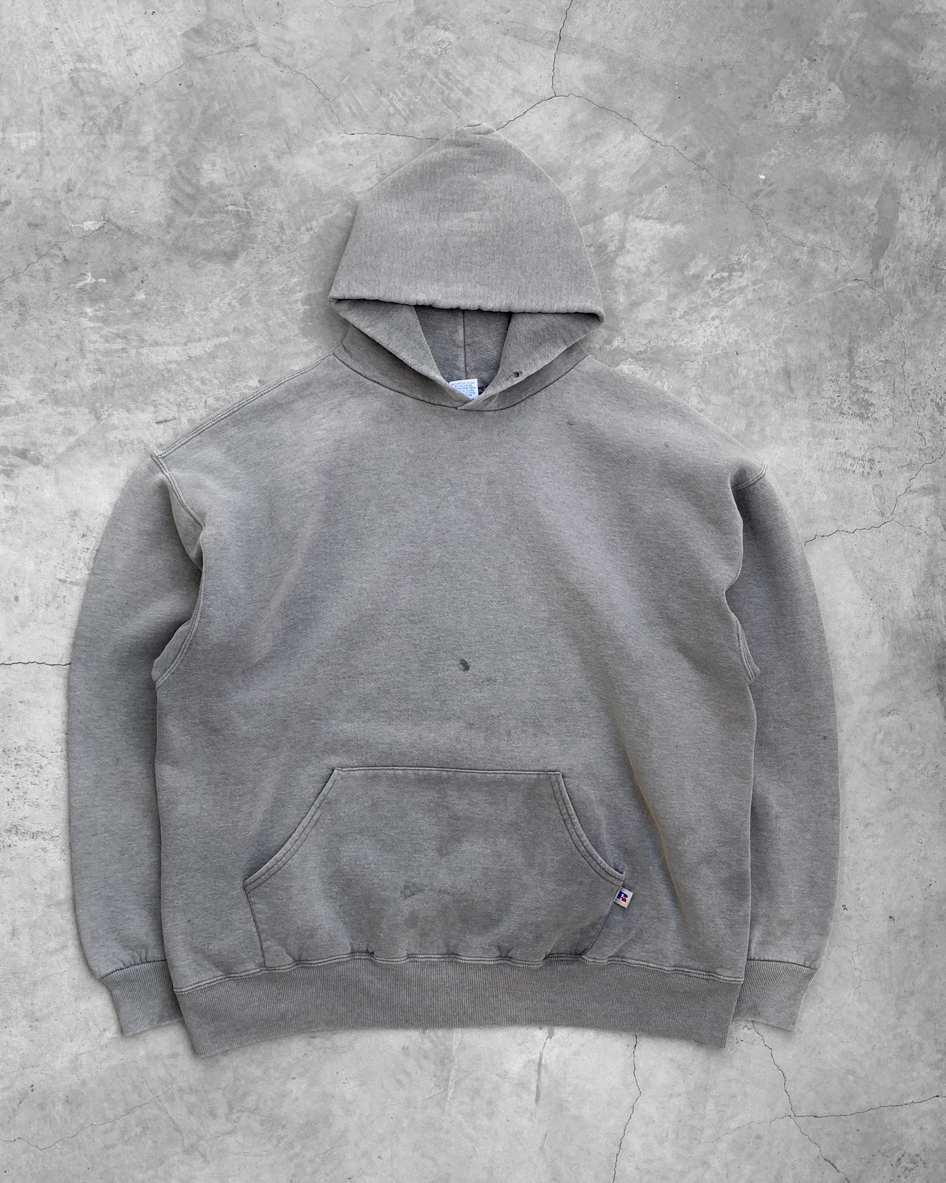 Sun Faded Grey Russell Hoodie - 1990s – UNSOUND RAGS