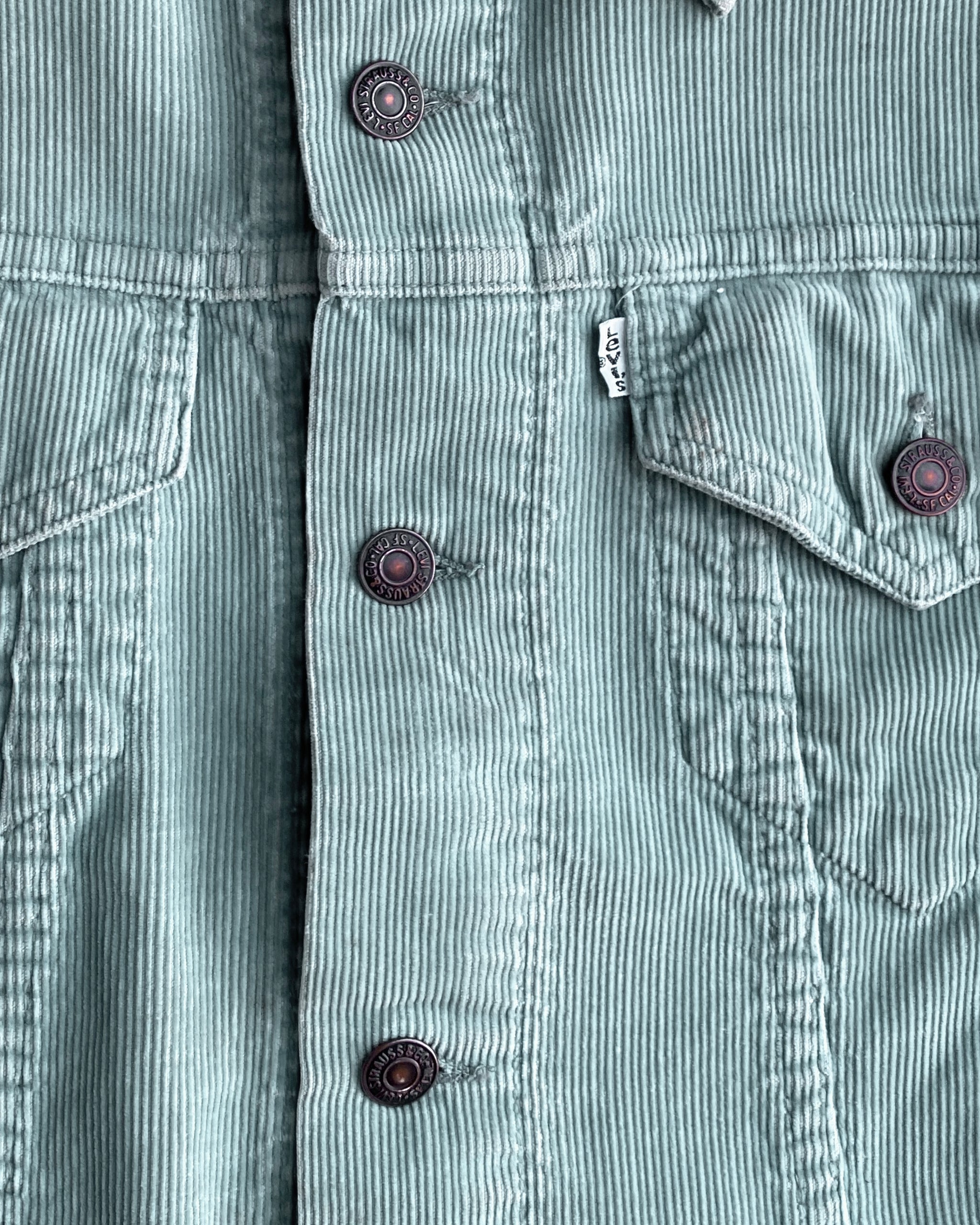 80's 〜Levi's 517 mint green corduroy Levi's Mint Green Corduroy Trucker Jacket - 1980s – UNSOUND RAGS
