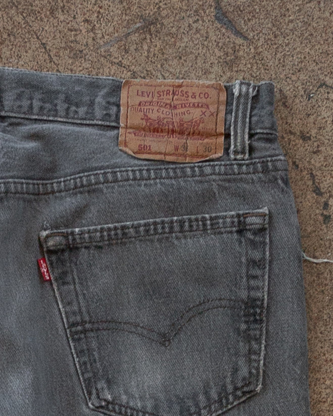 Levi's 501 Charcoal Grey Distressed Jeans - 1990s – UNSOUND RAGS