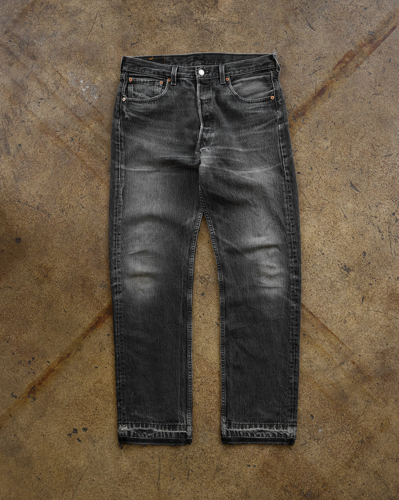 Levi's 501 Faded Ash Black Released Hem Jeans - 1990s