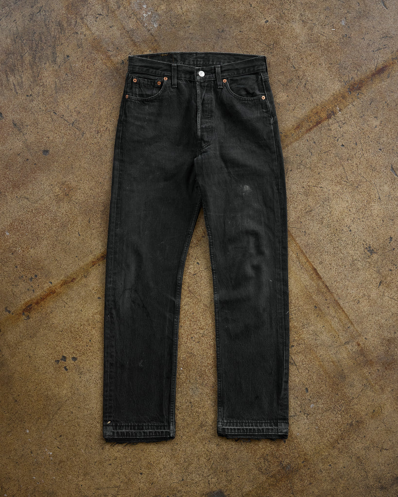Levi's 501 Faded Black Released Hem Jeans - 1990s