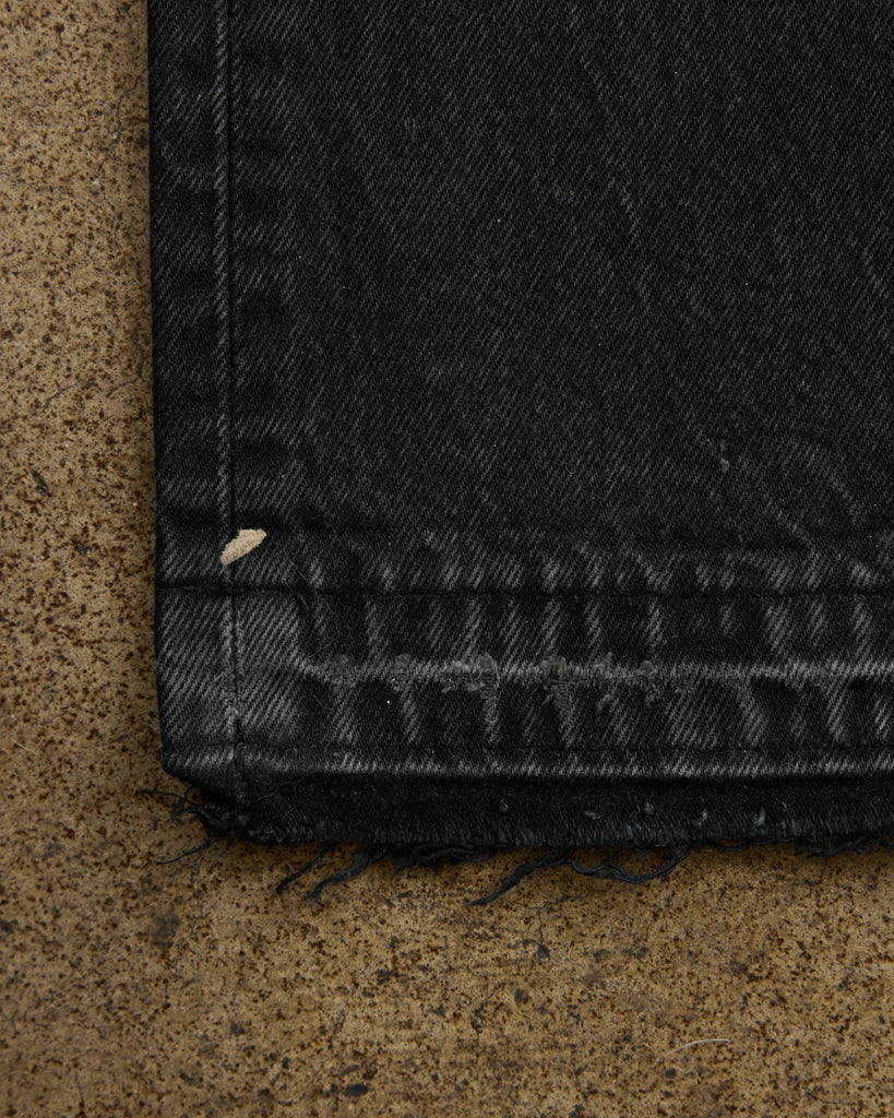 Levi's 501 Faded Black Released Hem Jeans - 1990s - detail