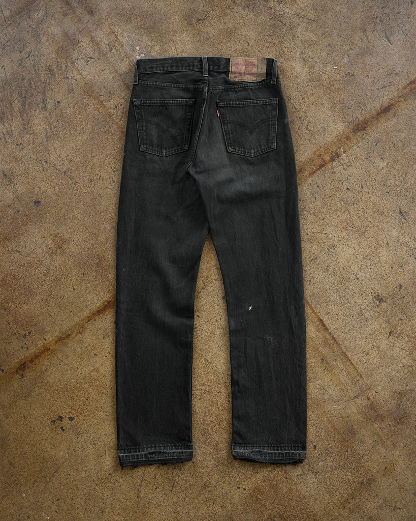 Levi's 501 Faded Black Released Hem Jeans - 1990s - back
