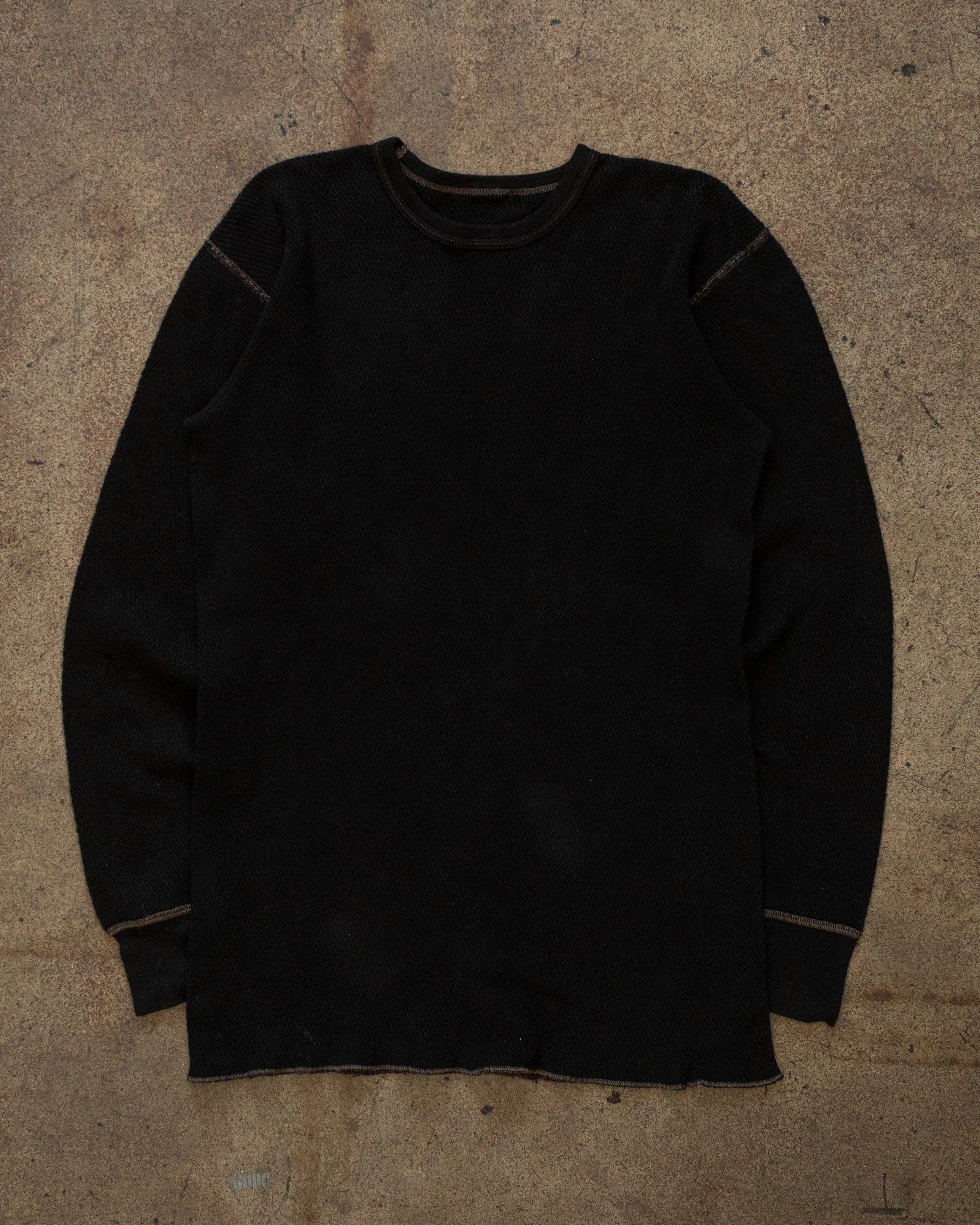 Black Blank Thermal Long Sleeve Tee - 1990s – UNSOUND RAGS